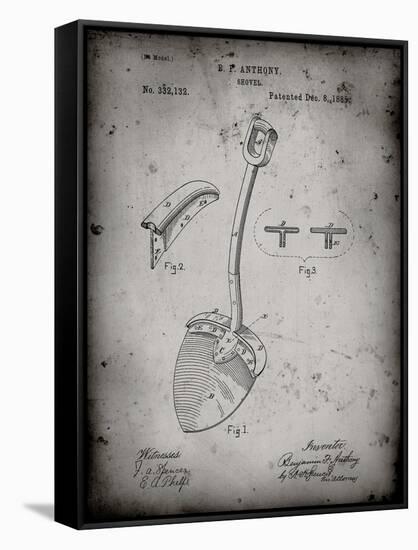 PP976-Faded Grey Original Shovel Patent 1885 Patent Poster-Cole Borders-Framed Stretched Canvas