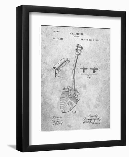 PP976-Slate Original Shovel Patent 1885 Patent Poster-Cole Borders-Framed Giclee Print