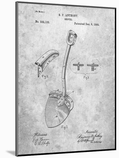 PP976-Slate Original Shovel Patent 1885 Patent Poster-Cole Borders-Mounted Giclee Print