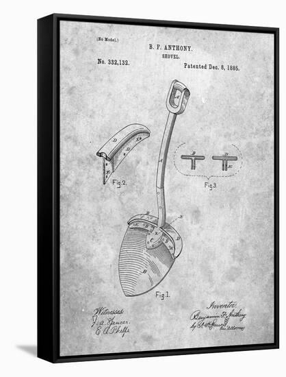 PP976-Slate Original Shovel Patent 1885 Patent Poster-Cole Borders-Framed Stretched Canvas