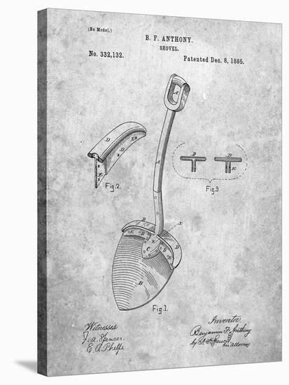 PP976-Slate Original Shovel Patent 1885 Patent Poster-Cole Borders-Stretched Canvas