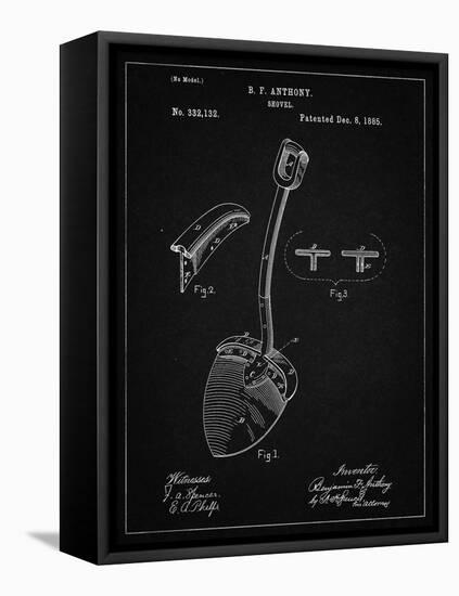 PP976-Vintage Black Original Shovel Patent 1885 Patent Poster-Cole Borders-Framed Stretched Canvas