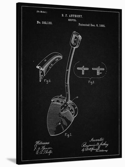 PP976-Vintage Black Original Shovel Patent 1885 Patent Poster-Cole Borders-Stretched Canvas