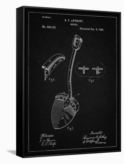 PP976-Vintage Black Original Shovel Patent 1885 Patent Poster-Cole Borders-Framed Stretched Canvas