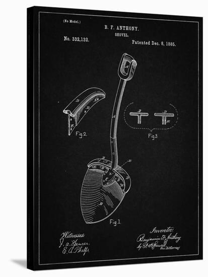 PP976-Vintage Black Original Shovel Patent 1885 Patent Poster-Cole Borders-Stretched Canvas