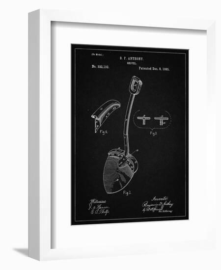 PP976-Vintage Black Original Shovel Patent 1885 Patent Poster-Cole Borders-Framed Giclee Print