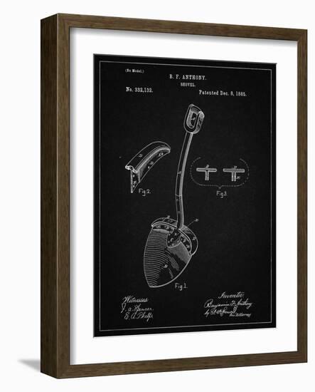 PP976-Vintage Black Original Shovel Patent 1885 Patent Poster-Cole Borders-Framed Giclee Print