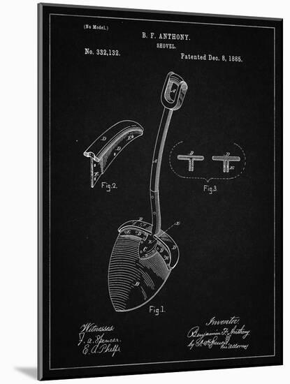 PP976-Vintage Black Original Shovel Patent 1885 Patent Poster-Cole Borders-Mounted Giclee Print