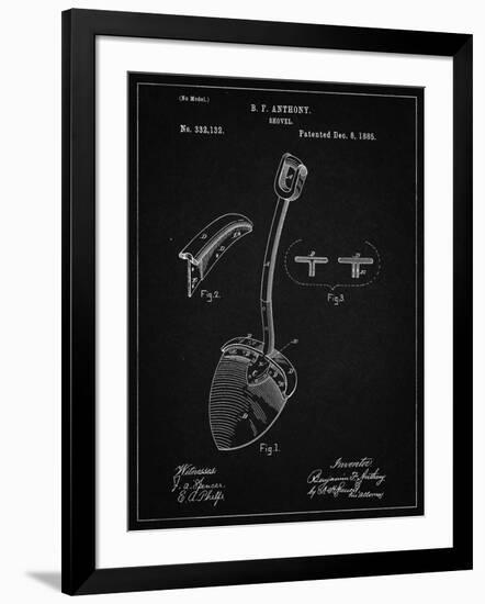 PP976-Vintage Black Original Shovel Patent 1885 Patent Poster-Cole Borders-Framed Giclee Print