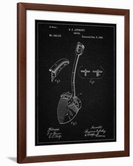 PP976-Vintage Black Original Shovel Patent 1885 Patent Poster-Cole Borders-Framed Giclee Print