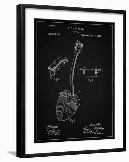 PP976-Vintage Black Original Shovel Patent 1885 Patent Poster-Cole Borders-Framed Giclee Print