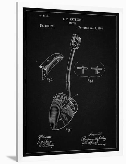 PP976-Vintage Black Original Shovel Patent 1885 Patent Poster-Cole Borders-Framed Premium Giclee Print