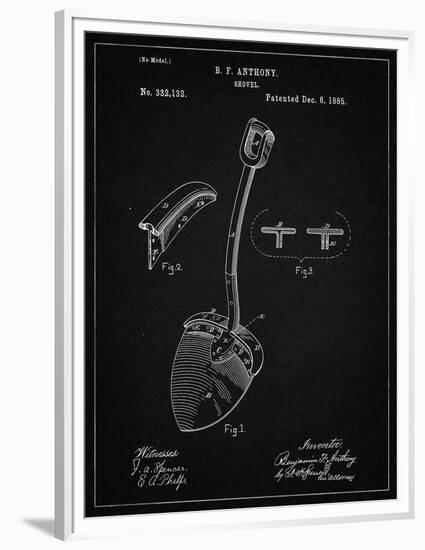 PP976-Vintage Black Original Shovel Patent 1885 Patent Poster-Cole Borders-Framed Premium Giclee Print