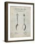 PP977-Antique Grid Parchment Osiris Sterling Flatware Spoon Patent Poster-Cole Borders-Framed Giclee Print