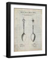 PP977-Antique Grid Parchment Osiris Sterling Flatware Spoon Patent Poster-Cole Borders-Framed Giclee Print