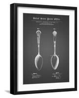 PP977-Black Grid Osiris Sterling Flatware Spoon Patent Poster-Cole Borders-Framed Giclee Print