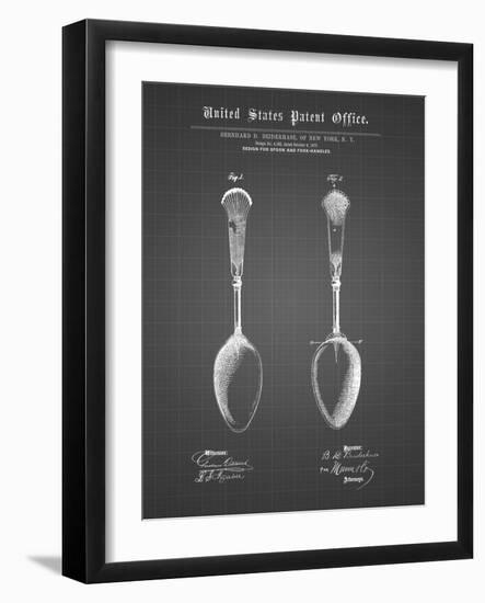 PP977-Black Grid Osiris Sterling Flatware Spoon Patent Poster-Cole Borders-Framed Giclee Print