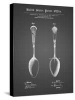 PP977-Black Grid Osiris Sterling Flatware Spoon Patent Poster-Cole Borders-Stretched Canvas