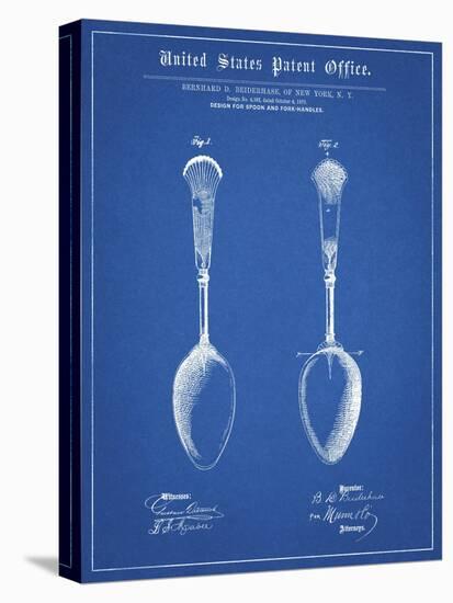 PP977-Blueprint Osiris Sterling Flatware Spoon Patent Poster-Cole Borders-Stretched Canvas