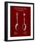 PP977-Burgundy Osiris Sterling Flatware Spoon Patent Poster-Cole Borders-Framed Giclee Print