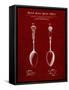 PP977-Burgundy Osiris Sterling Flatware Spoon Patent Poster-Cole Borders-Framed Stretched Canvas