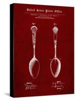 PP977-Burgundy Osiris Sterling Flatware Spoon Patent Poster-Cole Borders-Stretched Canvas