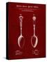 PP977-Burgundy Osiris Sterling Flatware Spoon Patent Poster-Cole Borders-Stretched Canvas