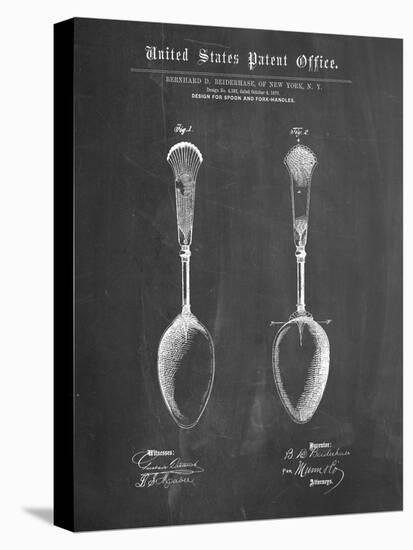 PP977-Chalkboard Osiris Sterling Flatware Spoon Patent Poster-Cole Borders-Stretched Canvas