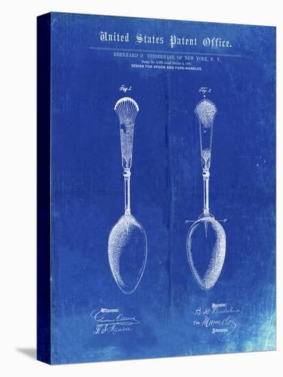 PP977-Faded Blueprint Osiris Sterling Flatware Spoon Patent Poster-Cole Borders-Stretched Canvas