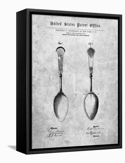 PP977-Slate Osiris Sterling Flatware Spoon Patent Poster-Cole Borders-Framed Stretched Canvas