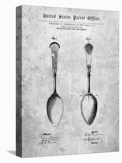 PP977-Slate Osiris Sterling Flatware Spoon Patent Poster-Cole Borders-Stretched Canvas