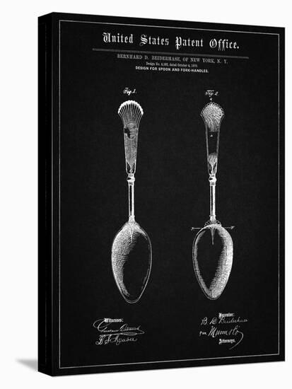 PP977-Vintage Black Osiris Sterling Flatware Spoon Patent Poster-Cole Borders-Stretched Canvas