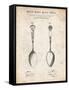 PP977-Vintage Parchment Osiris Sterling Flatware Spoon Patent Poster-Cole Borders-Framed Stretched Canvas