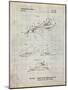 PP983-Antique Grid Parchment Paper Airplane Patent Poster-Cole Borders-Mounted Giclee Print