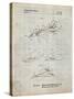 PP983-Antique Grid Parchment Paper Airplane Patent Poster-Cole Borders-Stretched Canvas