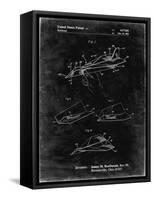 PP983-Black Grunge Paper Airplane Patent Poster-Cole Borders-Framed Stretched Canvas