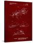 PP983-Burgundy Paper Airplane Patent Poster-Cole Borders-Stretched Canvas