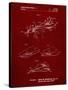 PP983-Burgundy Paper Airplane Patent Poster-Cole Borders-Stretched Canvas