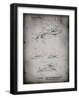 PP983-Faded Grey Paper Airplane Patent Poster-Cole Borders-Framed Giclee Print