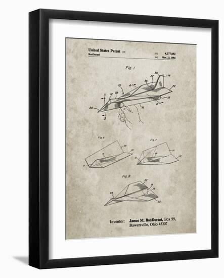 PP983-Sandstone Paper Airplane Patent Poster-Cole Borders-Framed Giclee Print