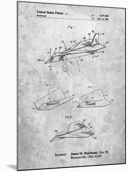 PP983-Slate Paper Airplane Patent Poster-Cole Borders-Mounted Giclee Print