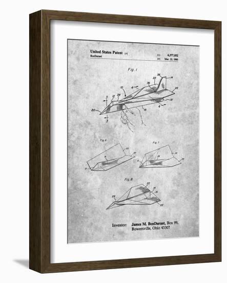 PP983-Slate Paper Airplane Patent Poster-Cole Borders-Framed Giclee Print