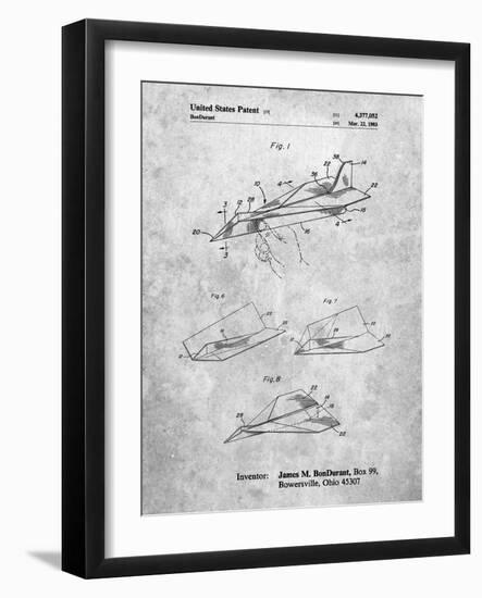 PP983-Slate Paper Airplane Patent Poster-Cole Borders-Framed Giclee Print