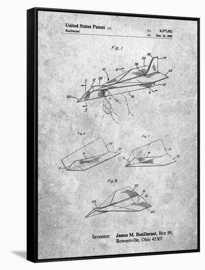 PP983-Slate Paper Airplane Patent Poster-Cole Borders-Framed Stretched Canvas