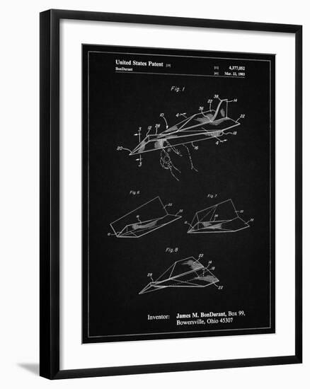 PP983-Vintage Black Paper Airplane Patent Poster-Cole Borders-Framed Giclee Print