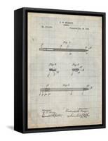 PP984-Antique Grid Parchment Pencil Patent Poster-Cole Borders-Framed Stretched Canvas