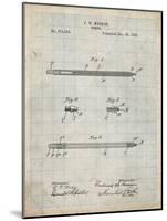 PP984-Antique Grid Parchment Pencil Patent Poster-Cole Borders-Mounted Giclee Print