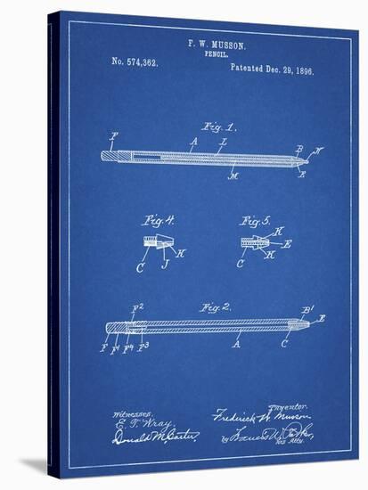 PP984-Blueprint Pencil Patent Poster-Cole Borders-Stretched Canvas