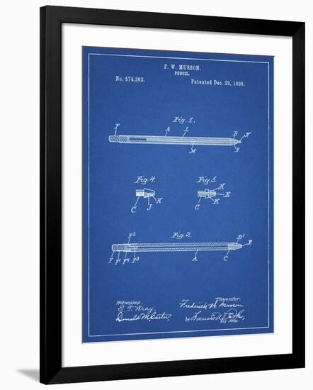 PP984-Blueprint Pencil Patent Poster-Cole Borders-Framed Giclee Print