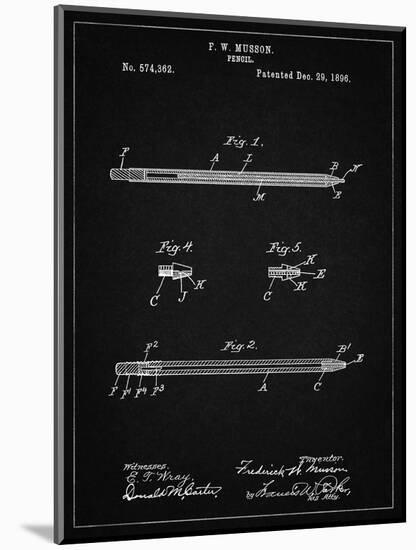 PP984-Vintage Black Pencil Patent Poster-Cole Borders-Mounted Giclee Print